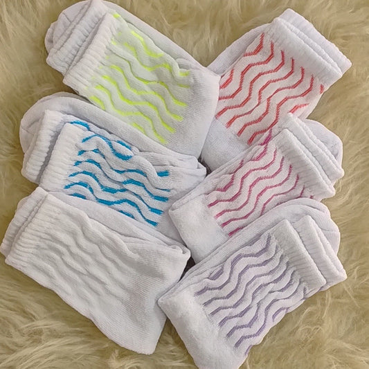 kit 6 Pares Meias Cano Alto Aeróbica Coloridas Academia