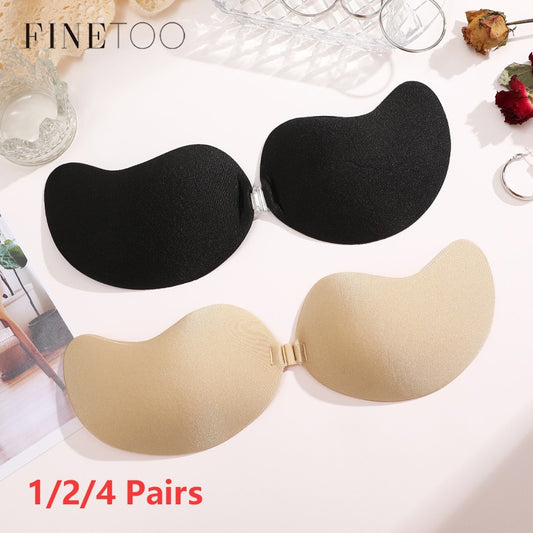 1/2/4 pares invisível push up sutiã sem alças auto-adesivo